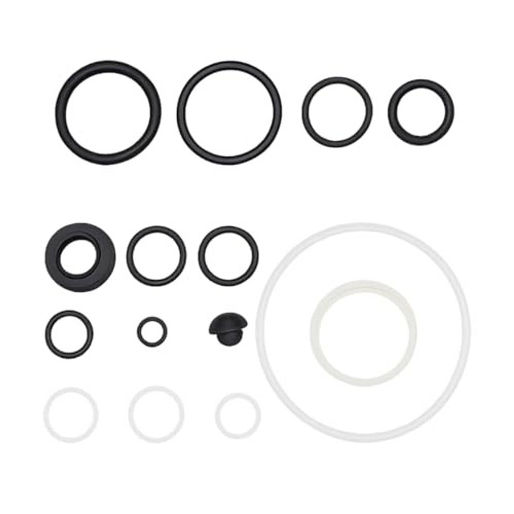 Assorted O-ring seal repair kit with black rings, clear rings, and small rubber cap