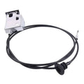 Hood release cable with black cable and connector, metal latch assembly