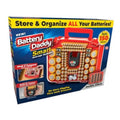 Battery organizer storage case box with built-in tester, holds up to 150 batteries