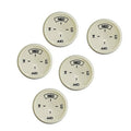 Pack of five white baseboard heater thermostat temperature control dial knobs