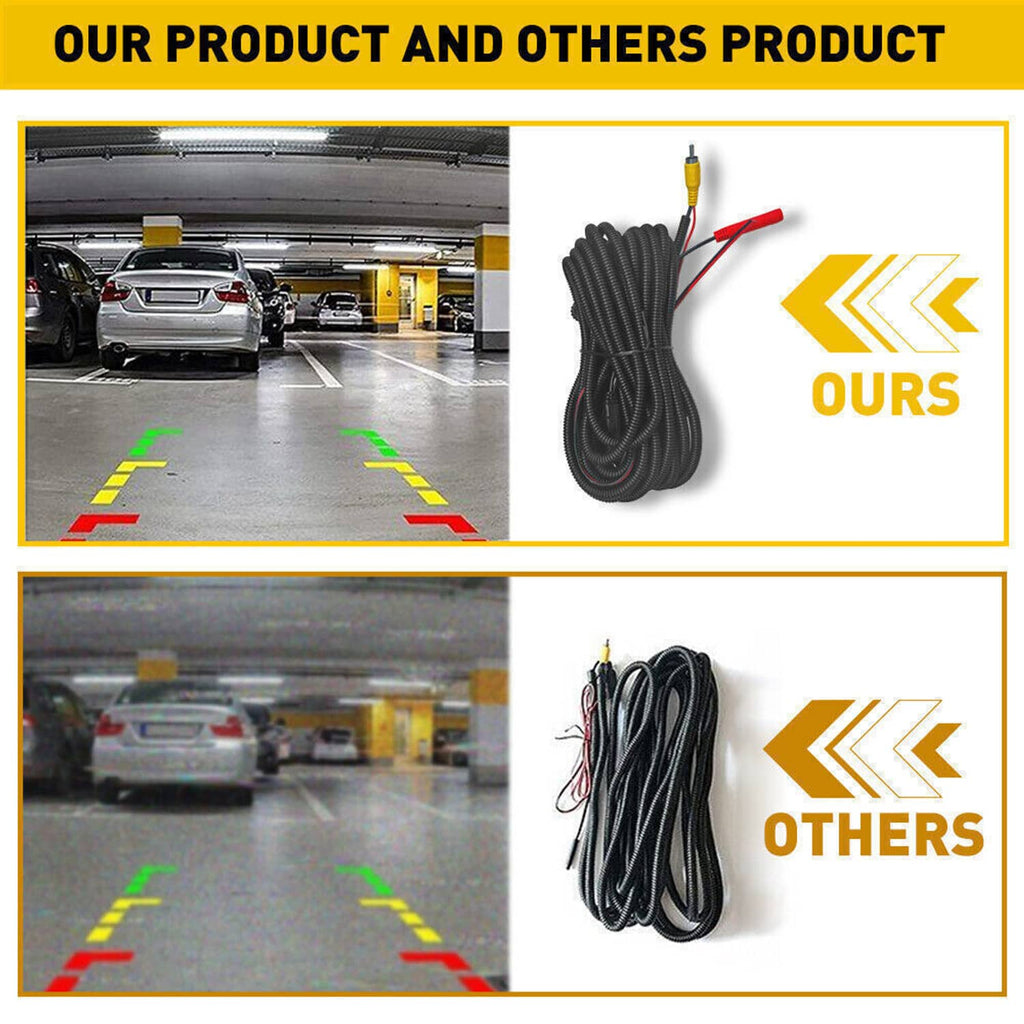 Backup camera wiring cable set with multi-wire connector bundle