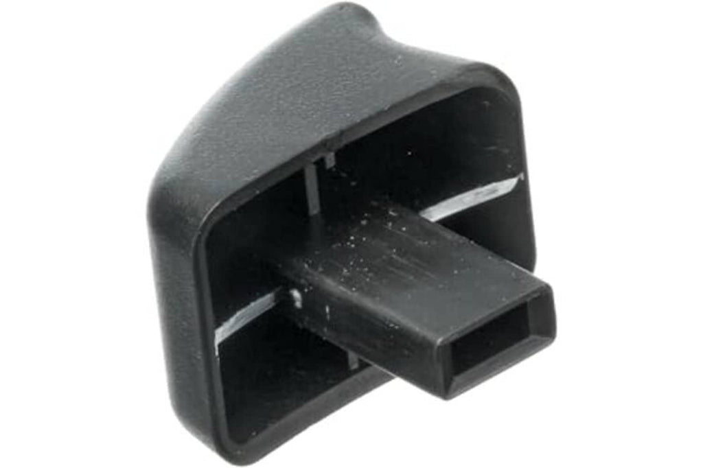 Black seat adjustment knob with open slot and rectangular inner piece