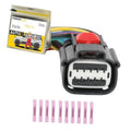 10-way sensor connector wiring harness with multi-pin socket and pink terminals