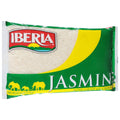 Jasmine long-grain rice bag with green-and-yellow label and brand Iberia