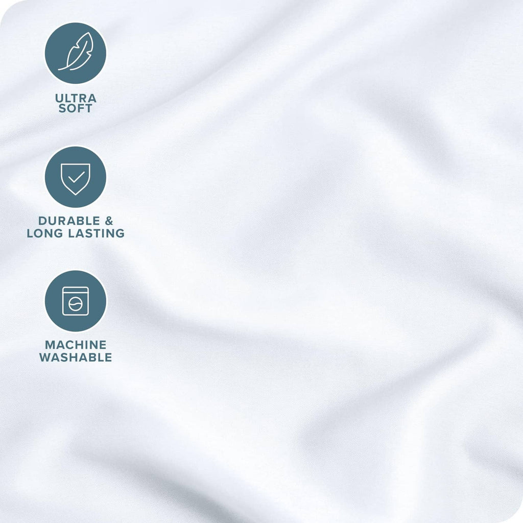 White pillowcase fabric with soft drape and visible stitching details