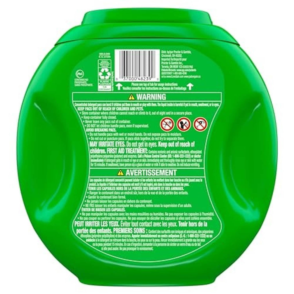Green Gain flings laundry detergent tub back with usage and warning text