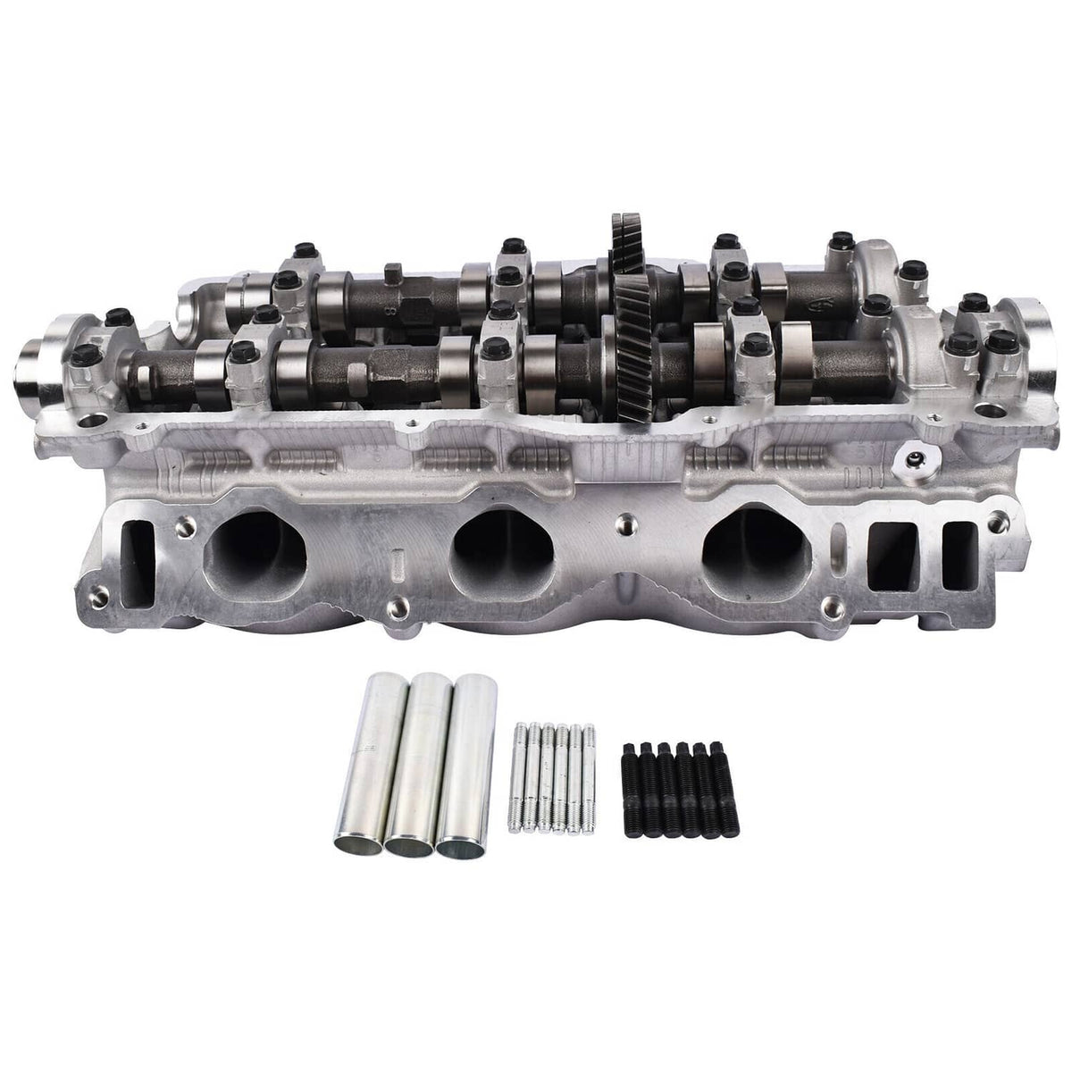 Right cylinder head with camshafts installed and mounting surface, metal finish