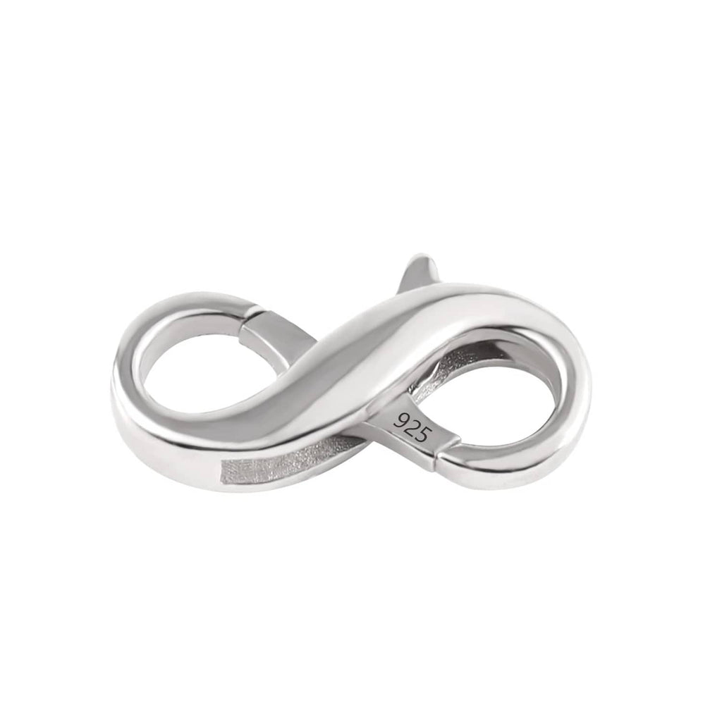 925 sterling silver lobster clasp extender, smooth infinity-shaped connector