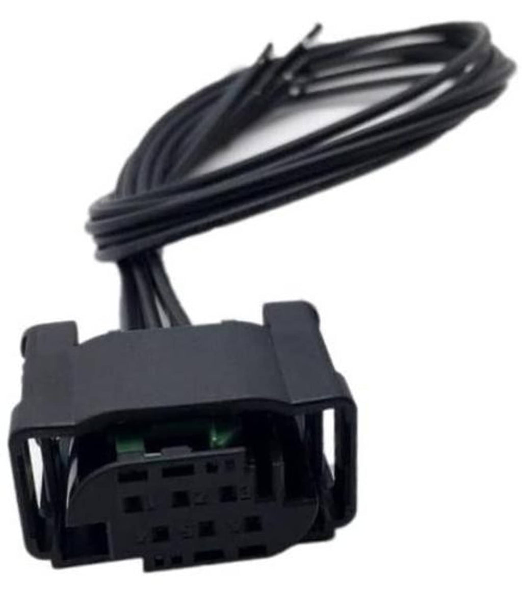 Throttle body wiring connector pigtail with black wire harness and 6-pin plug