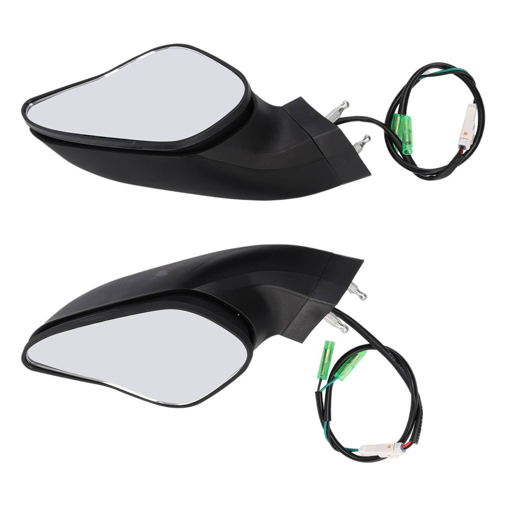 Pair of rear-view mirror signal lights with tinted lenses, black housings, wiring