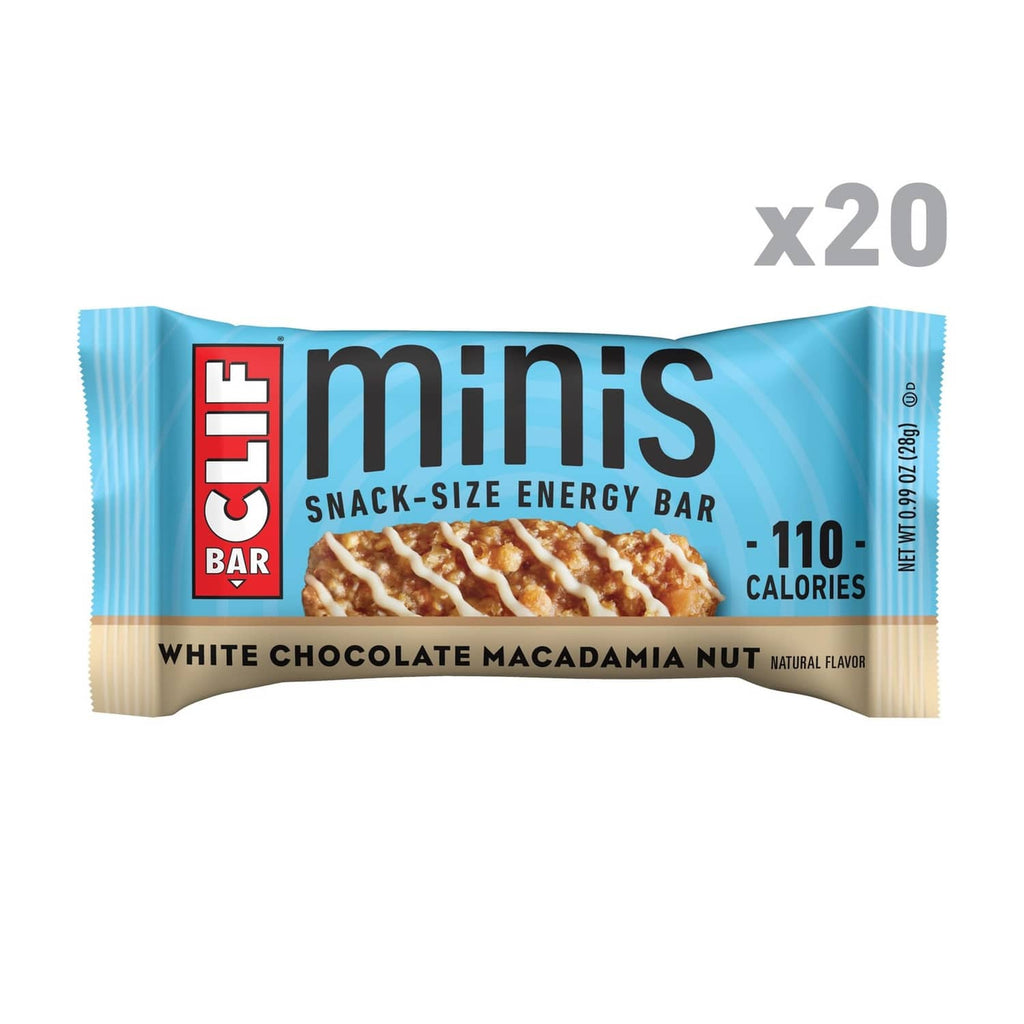 CLIF BAR Minis white chocolate macadamia nut energy bar, 20-count wrapper