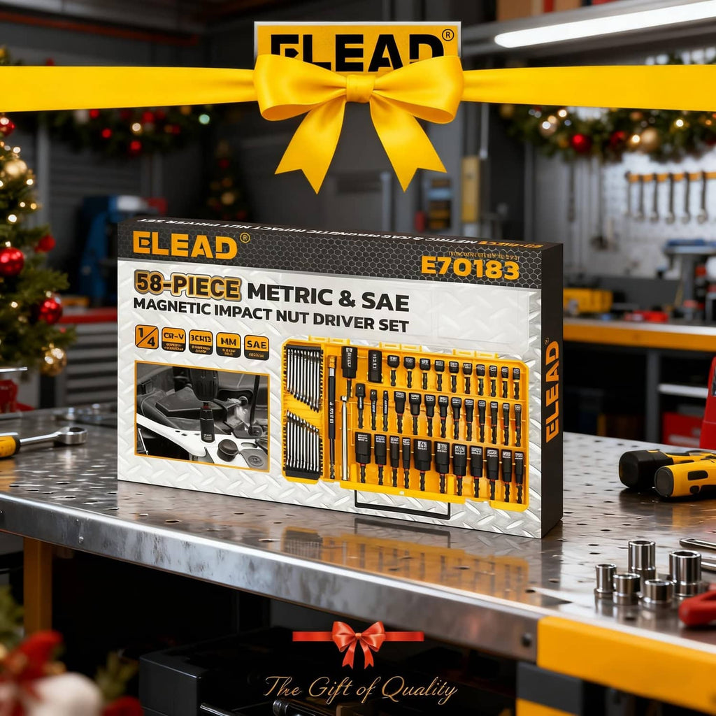 Magnetic impact nut driver set retail box, 58-piece metric and SAE