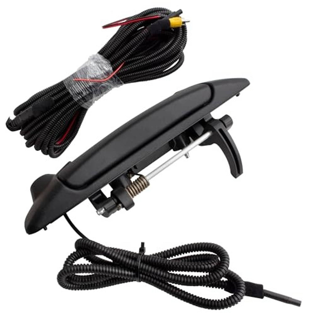 Backup tailgate handle camera handle with wiring harness and mounting hardware