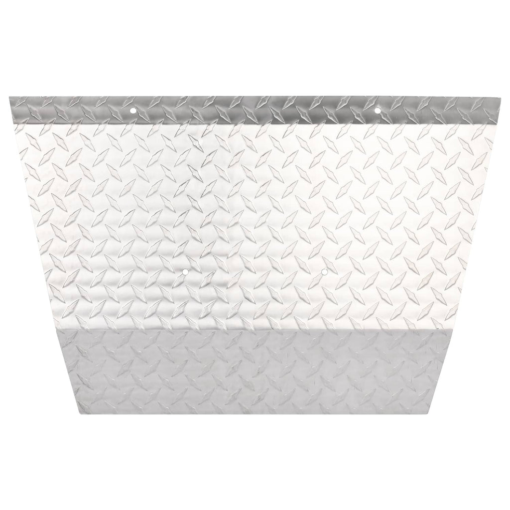Aluminum diamond plate bumper cover panel, silver with diamond texture and top edge lip