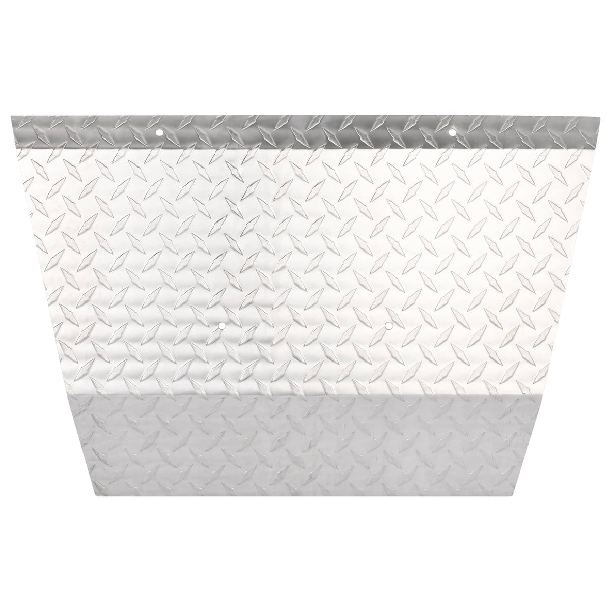 Aluminum diamond plate bumper cover panel, silver with diamond texture and top edge lip