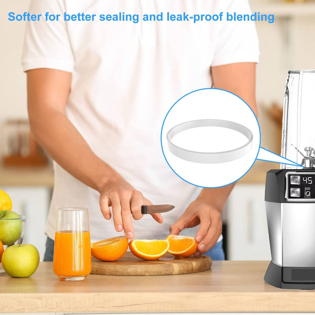 White rubber gasket ring in a blender use inset, circular seal