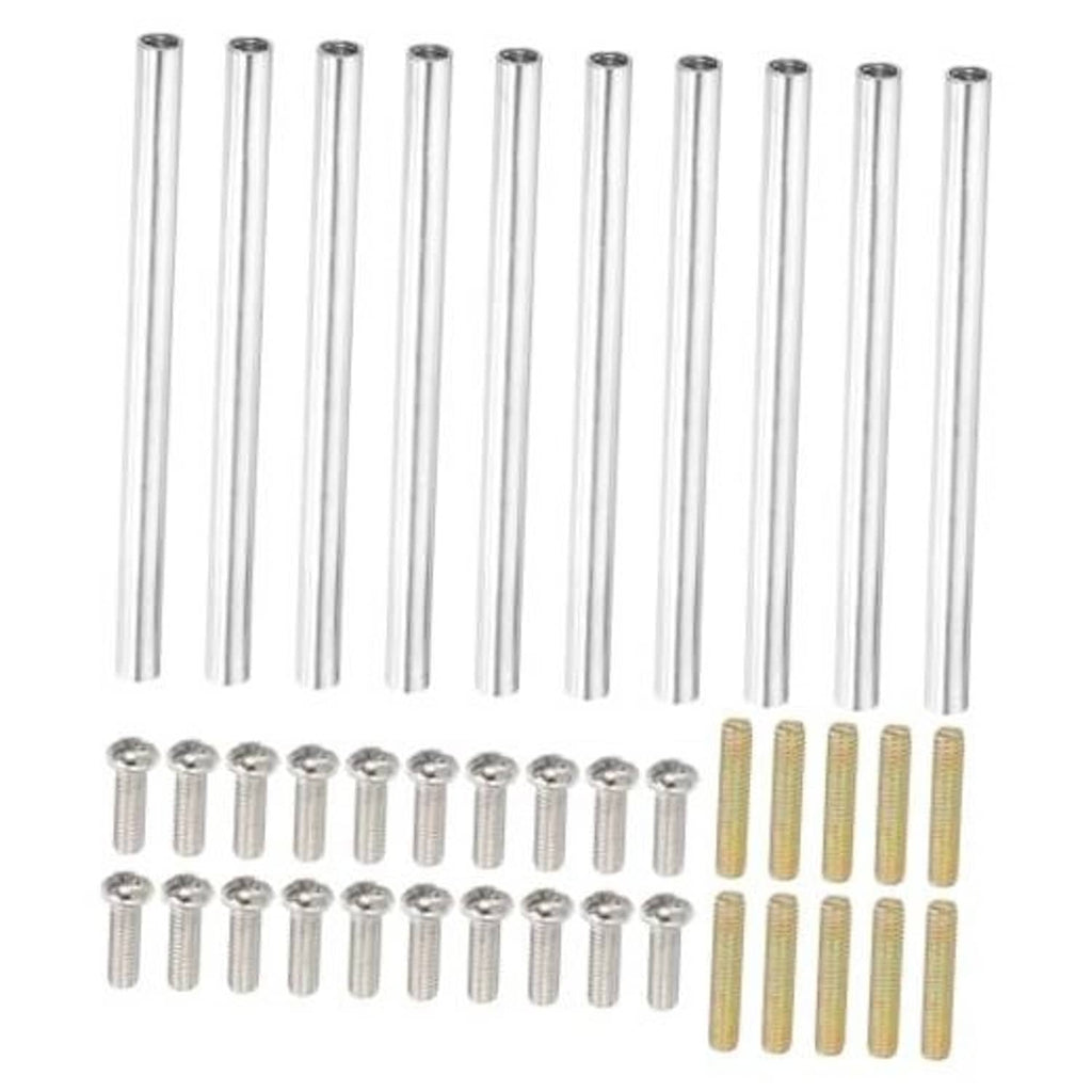 Round coupling nuts kit with M4 threaded connector bars, 75mm metal rods and nuts