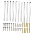 Round coupling nuts kit with M4 threaded connector bars, 75mm metal rods and nuts