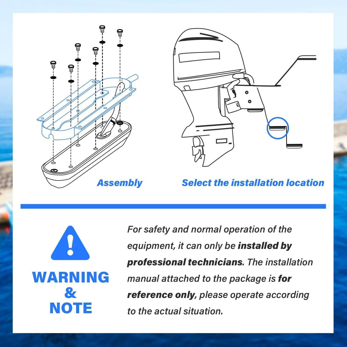 Flush-mount bracket placement illustration with assembly view and mounting point