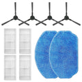 Robot vacuum replacement kit: side brushes, HEPA filter, and blue mop pads (set)