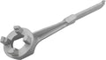 Aluminum drum bung wrench with round socket head and long handle, for tightening bungs