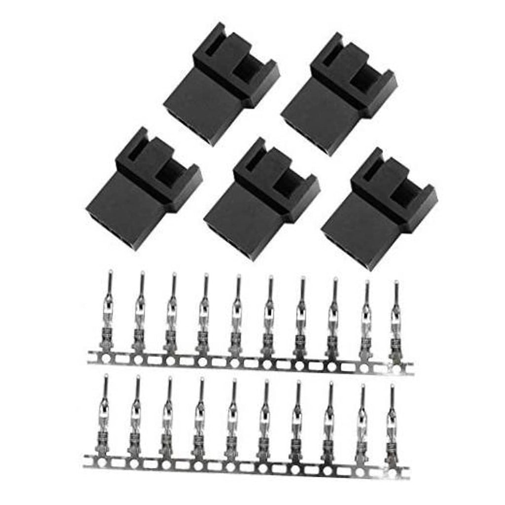 Pack of five 4-pin PWM male fan plug connectors with black plastic housings