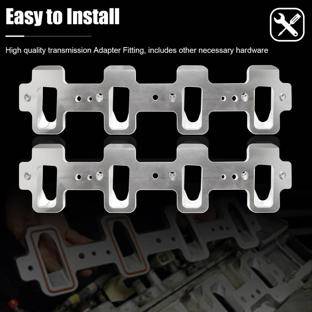 Aluminum intake manifold adapter plates set with multiple bolt holes