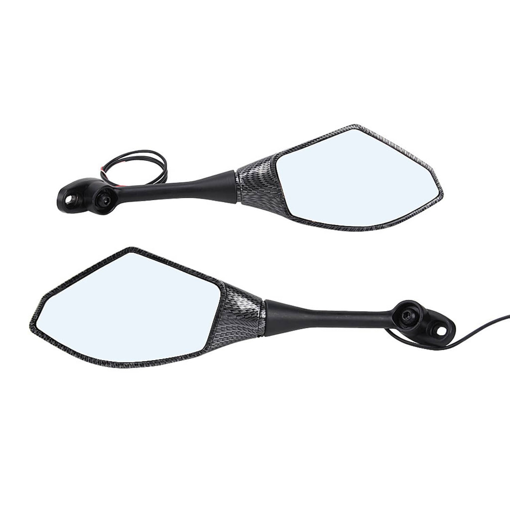 LED turn signal integrated rearview mirror set with textured gray backs and clear lenses
