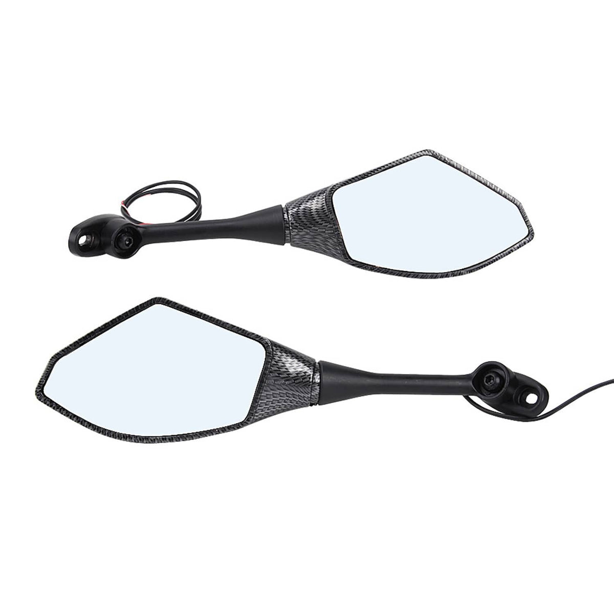 LED turn signal integrated rearview mirror set with textured gray backs and clear lenses