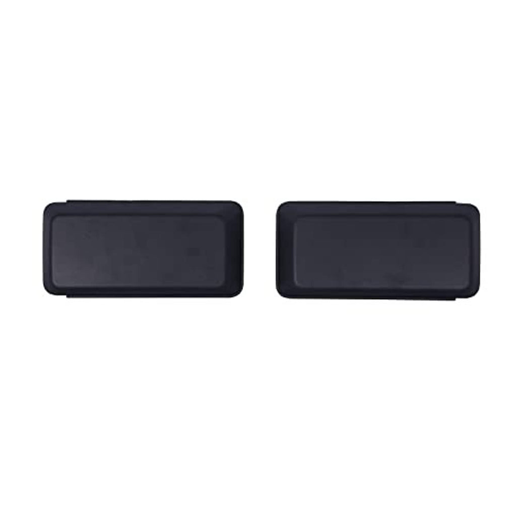 Two dark gray-black plastic cover inserts for the front bumper grille trim