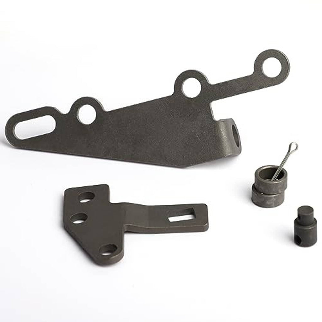 Automatic transmission shifter bracket and lever kit, dark metal lever with mounting holes