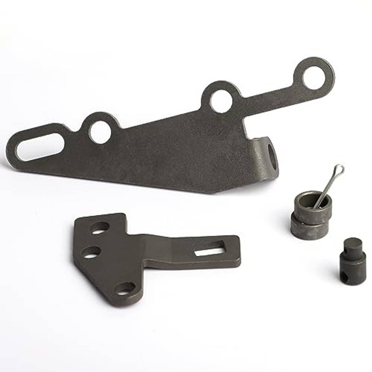Automatic transmission shifter bracket and lever kit, dark metal lever with mounting holes