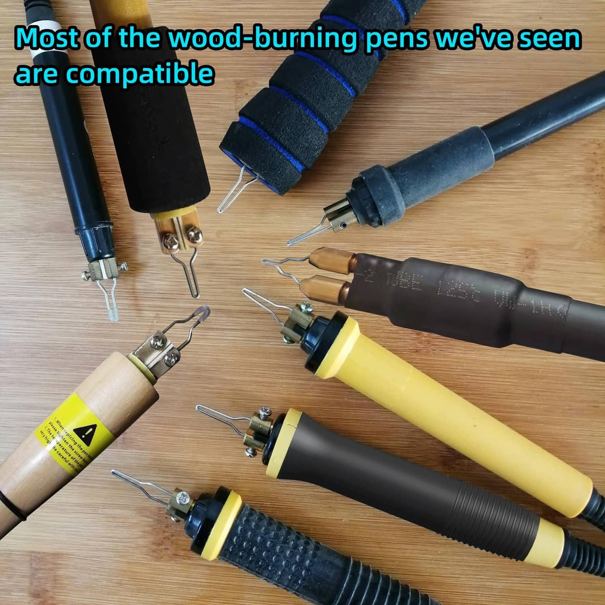 Wood burning pen kit with multiple pens and interchangeable tip holders
