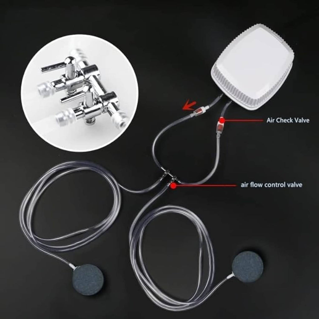 Air line control valve set with manifold, clear tubes, and air check valve