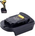 Black battery adapter dock with ML18DL label and yellow release latch