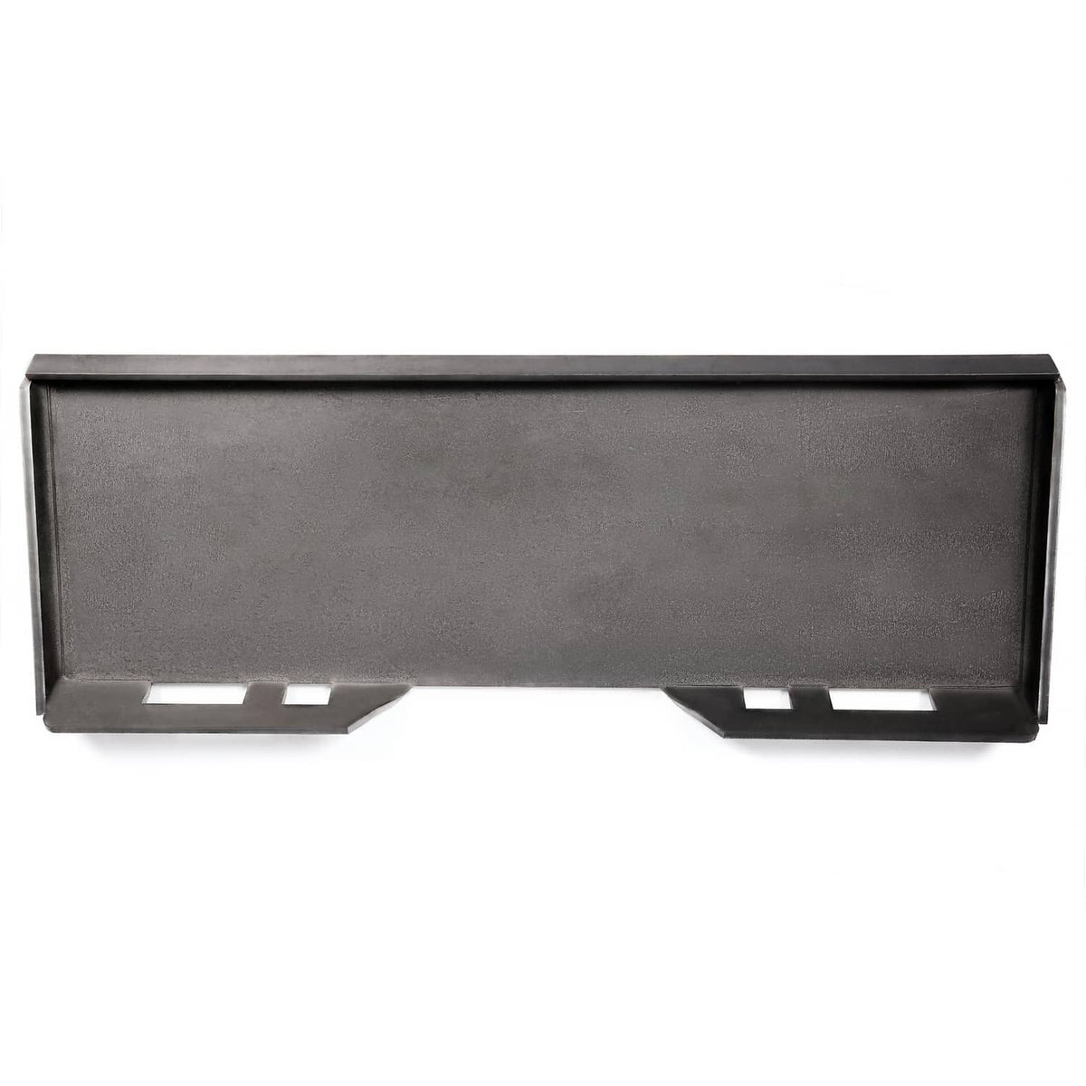 Thick steel skid steer mount adapter plate with side cutouts and holes
