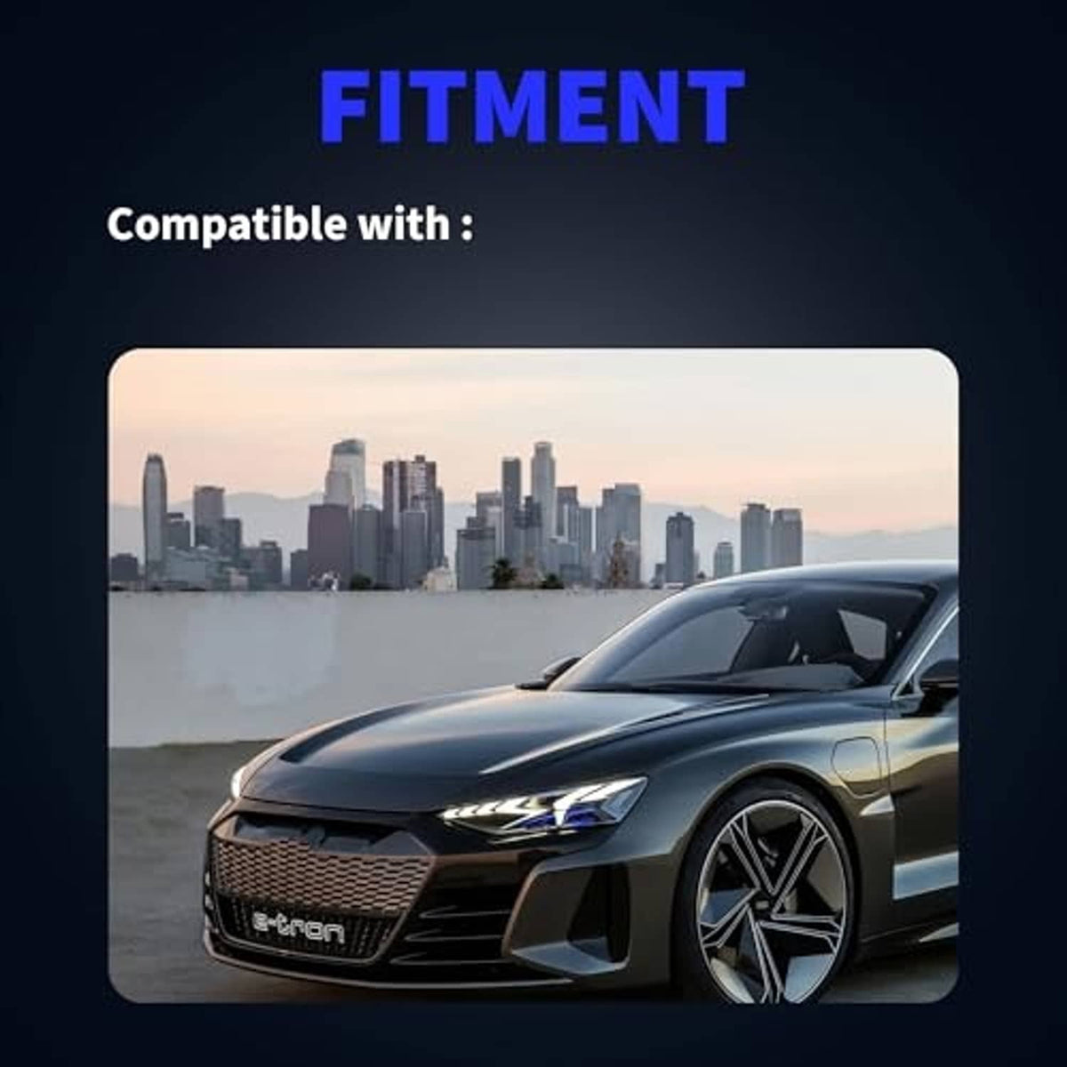 Front turn signal wiring connector pigtail harness fitment graphic with a black sports car