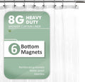 Clear shower curtain liner with 6 weighted bottom magnets and reinforced metal grommets