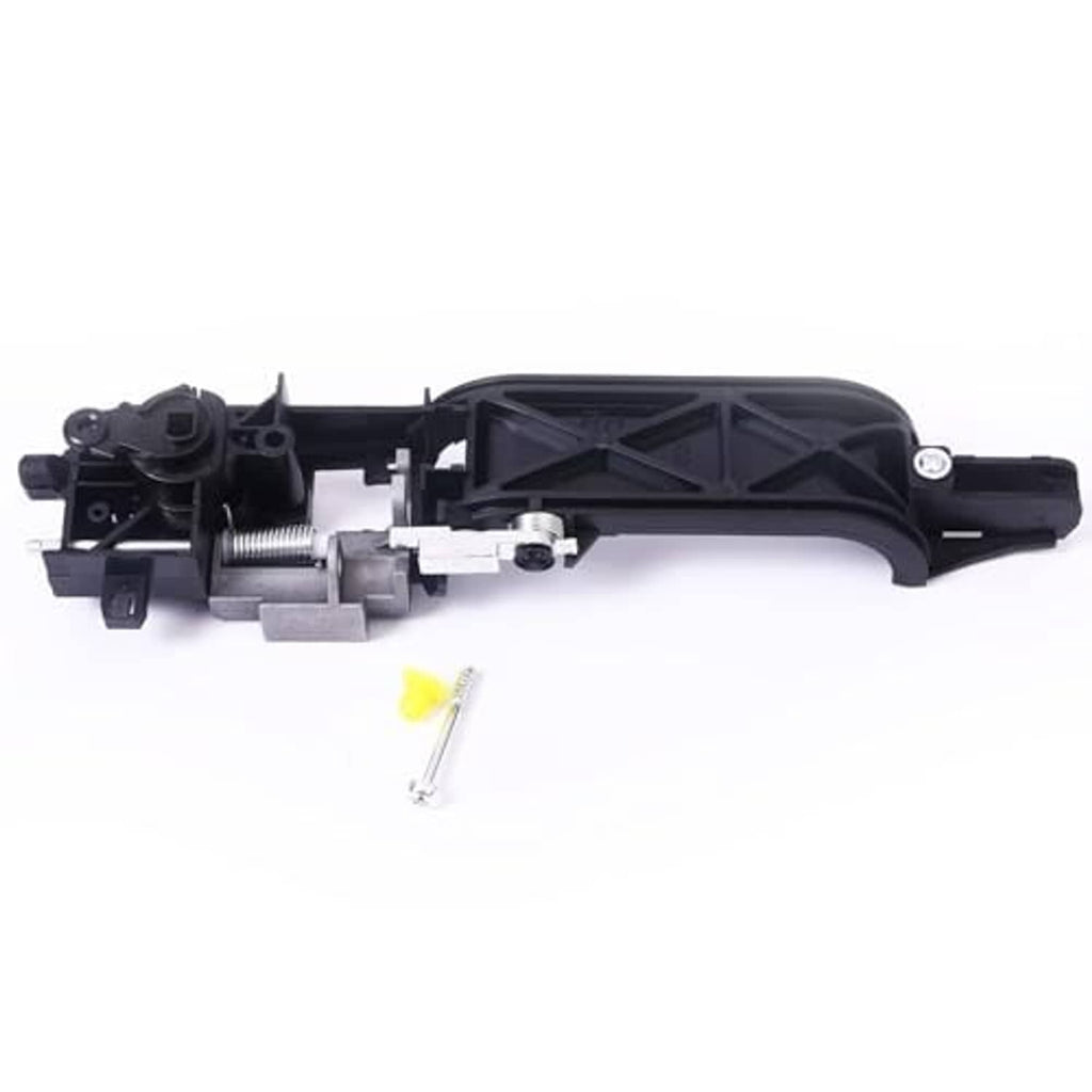 Exterior door handle reinforcement mechanism for front right side, black housing with mounting parts