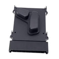 Front left power seat switch module with two black rocker buttons, dark gray housing