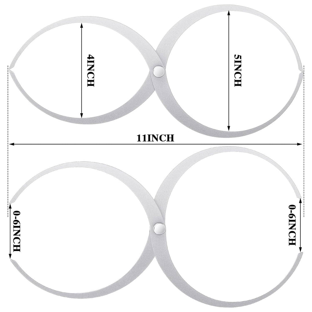 Wood turning double-ended bowl caliper with two metal measuring rings, 11-inch scale