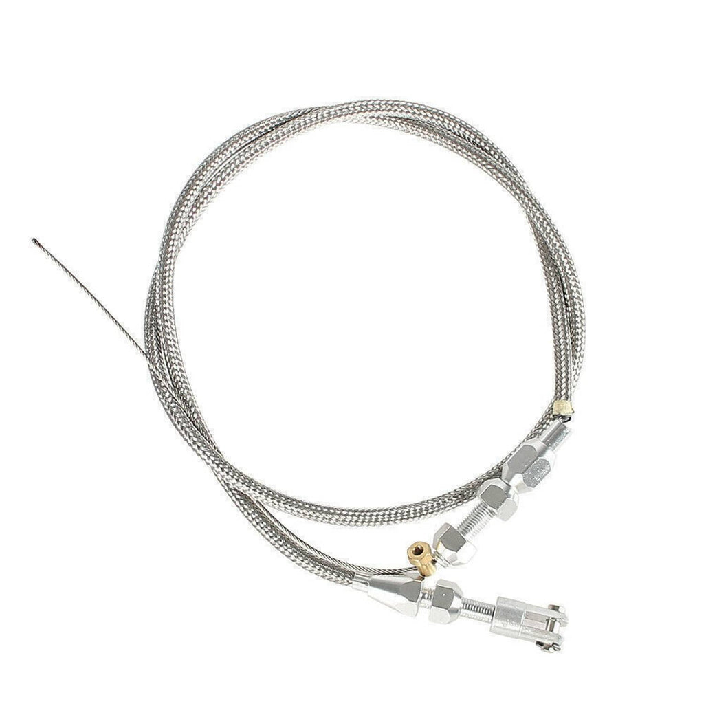 36-inch braided stainless steel throttle cable with adjuster and fittings