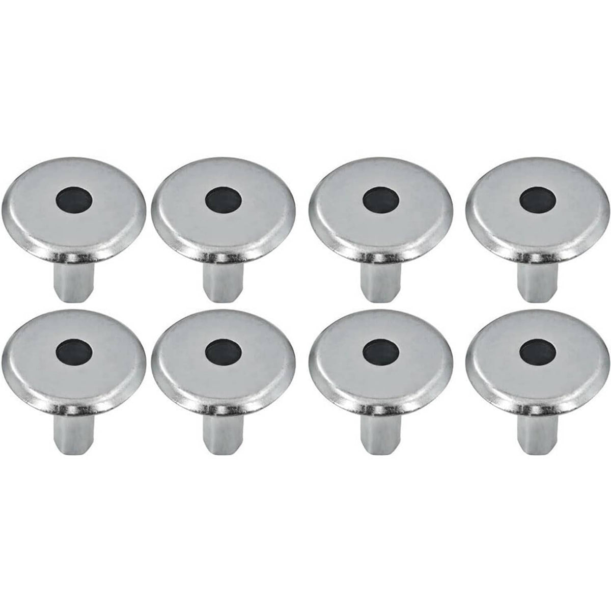 Silver cab mount base plates with center holes and short studs