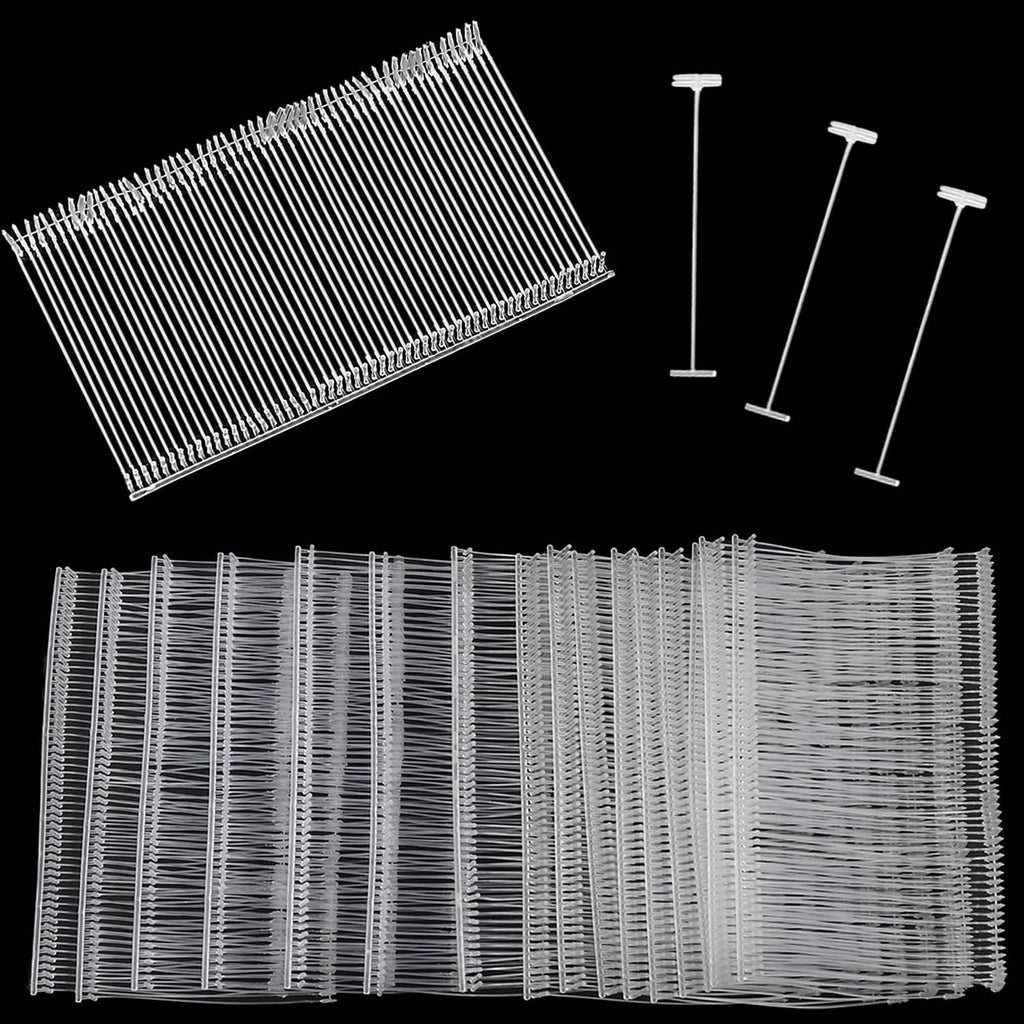 Metal tag gun refills: white plastic prongs strip for attaching clothing price tags