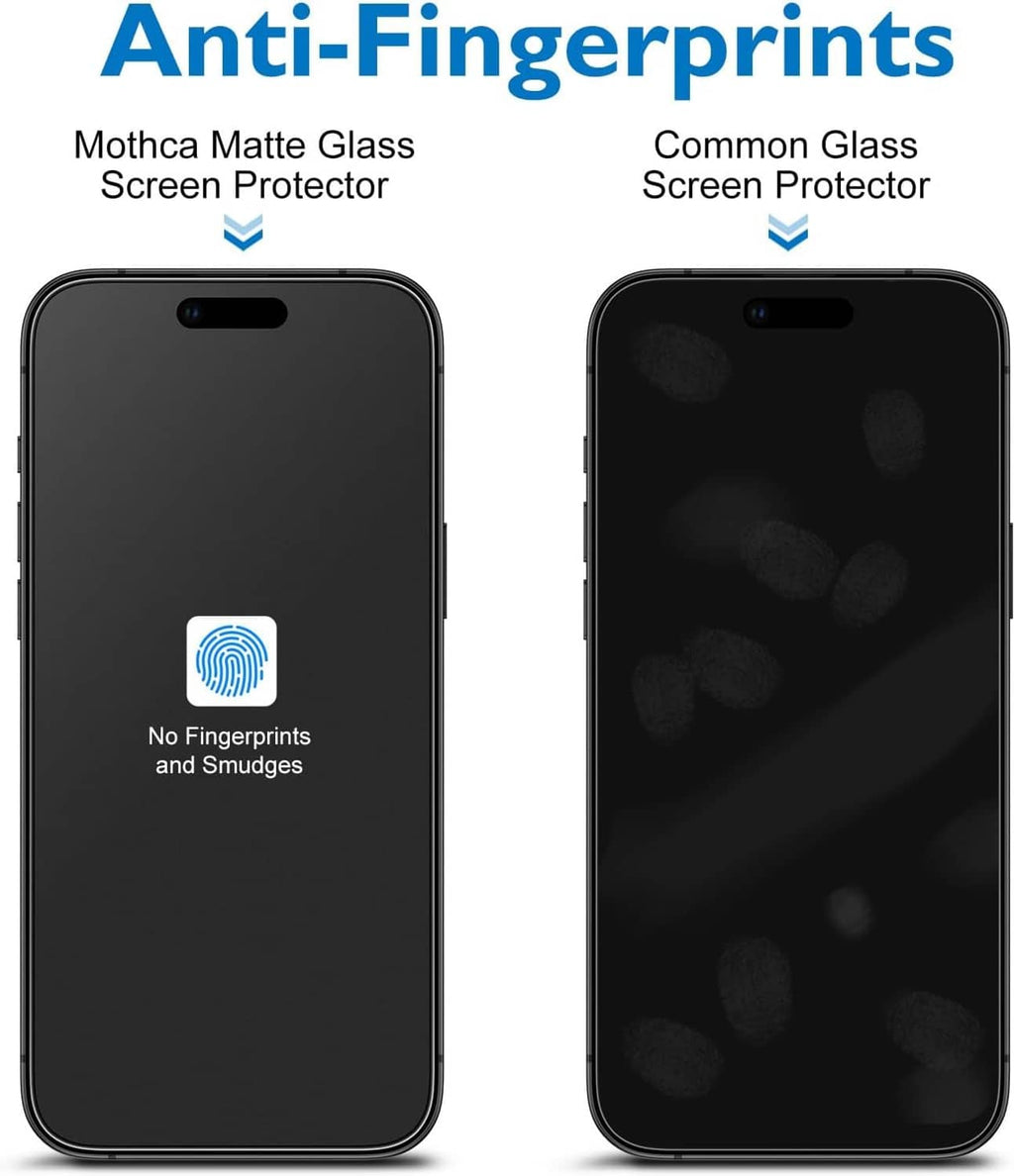 Matte glass screen protector for iPhone, anti-fingerprint design on phone screens