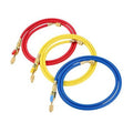 3-color A/C charging hoses with brass ball valves, red yellow blue, 60 in