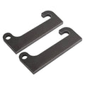 Pair of dark steel quick-attach loader mount brackets with U cutouts and bolt holes