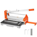 12 in vinyl flooring cutter with orange alloy handle and black base platform