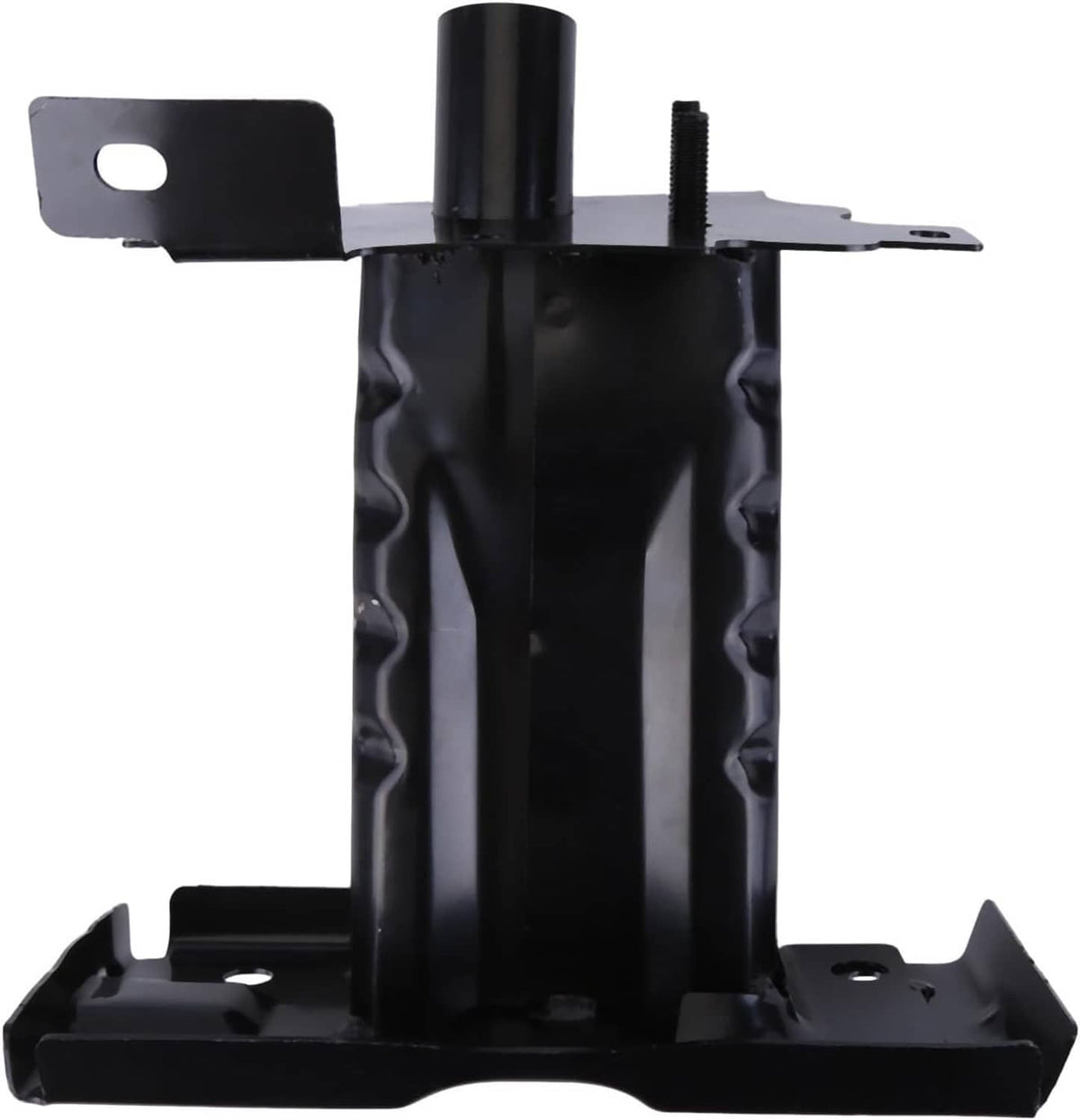 Front bumper cover reinforcement bracket, black metal with mounting holes