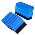 Blue felt edge vinyl squeegee kit, multiple pieces with black scraper backing